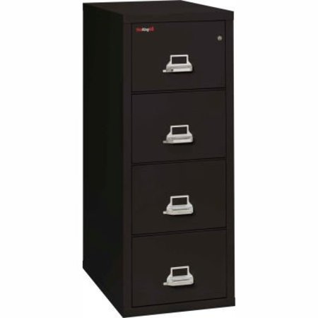 FIRE KING Fireking Fireproof 4 Drawer Vertical File Cabinet - Letter Size 18"W x 31-1/2"D x 53"H - Black 4-1831C